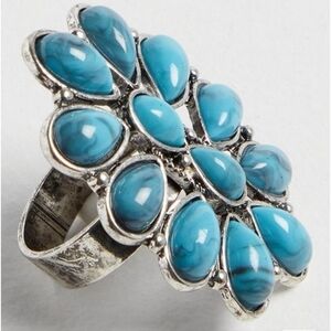 🆕️💙TURQUOISE STATEMENT FASHION RING SIZE 12💙